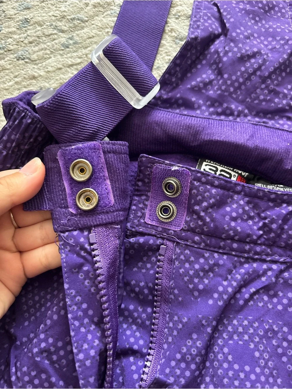 32 Degrees Purple Kids Snow Overalls with Adjustable Suspenders